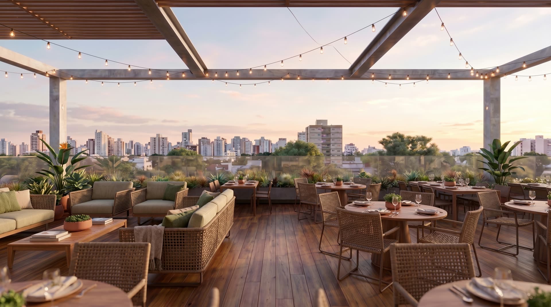 A vista do rooftop