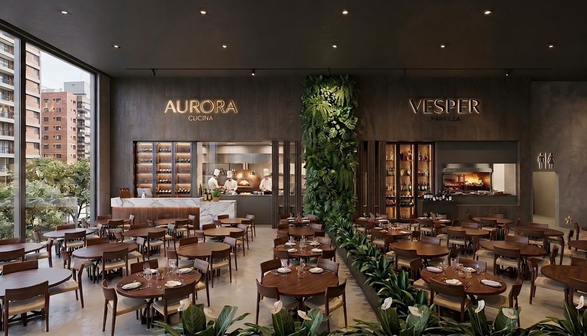 O piso de gastronomia